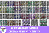 20 OZ Cheetah Tumbler Wrap with Glitter